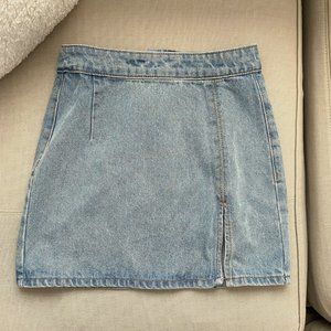 Denim Skirt with slit - Princess Polly